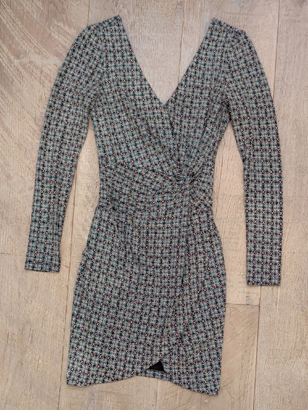 Guess Beaded Long-Sleeve Fitted Dress Size 0